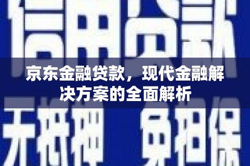 双湖京东金融贷款，现代金融解决方案的全面解析