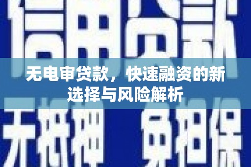 望奎无电审贷款，快速融资的新选择与风险解析