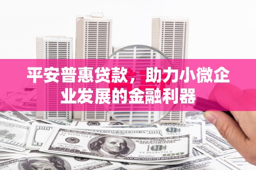涟水平安普惠贷款，助力小微企业发展的金融利器