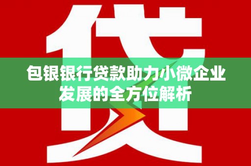 邢台包银银行贷款助力小微企业发展的全方位解析