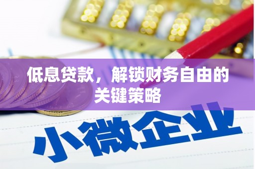 嵊州低息贷款，解锁财务自由的关键策略